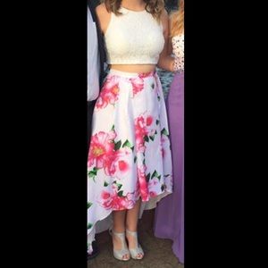 Two-piece high-low prom/formal dress